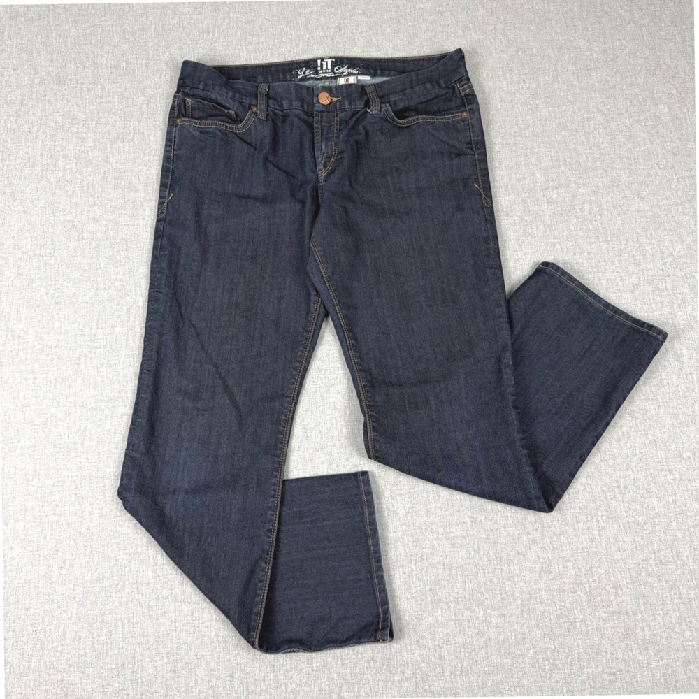 !iT Jeans Los Angeles Dark Wash Straight Leg Jeans Size 31 Stretch Denim Indigo